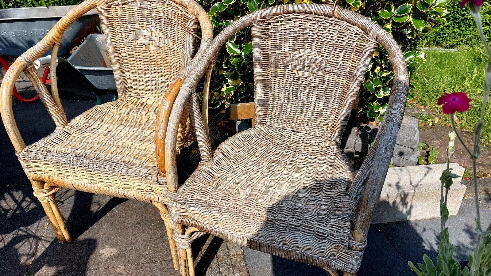 Rietenstoelen, Tuin en Terras, Tuinstoelen, Ophalen of Verzenden, Gebruikt