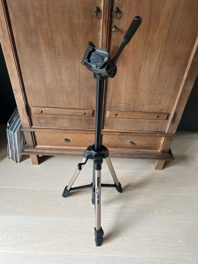Velbon CX 660 statief met balhoofd en draagtas, Ophalen of Verzenden, Nieuw, Driepoot, Met balhoofd
