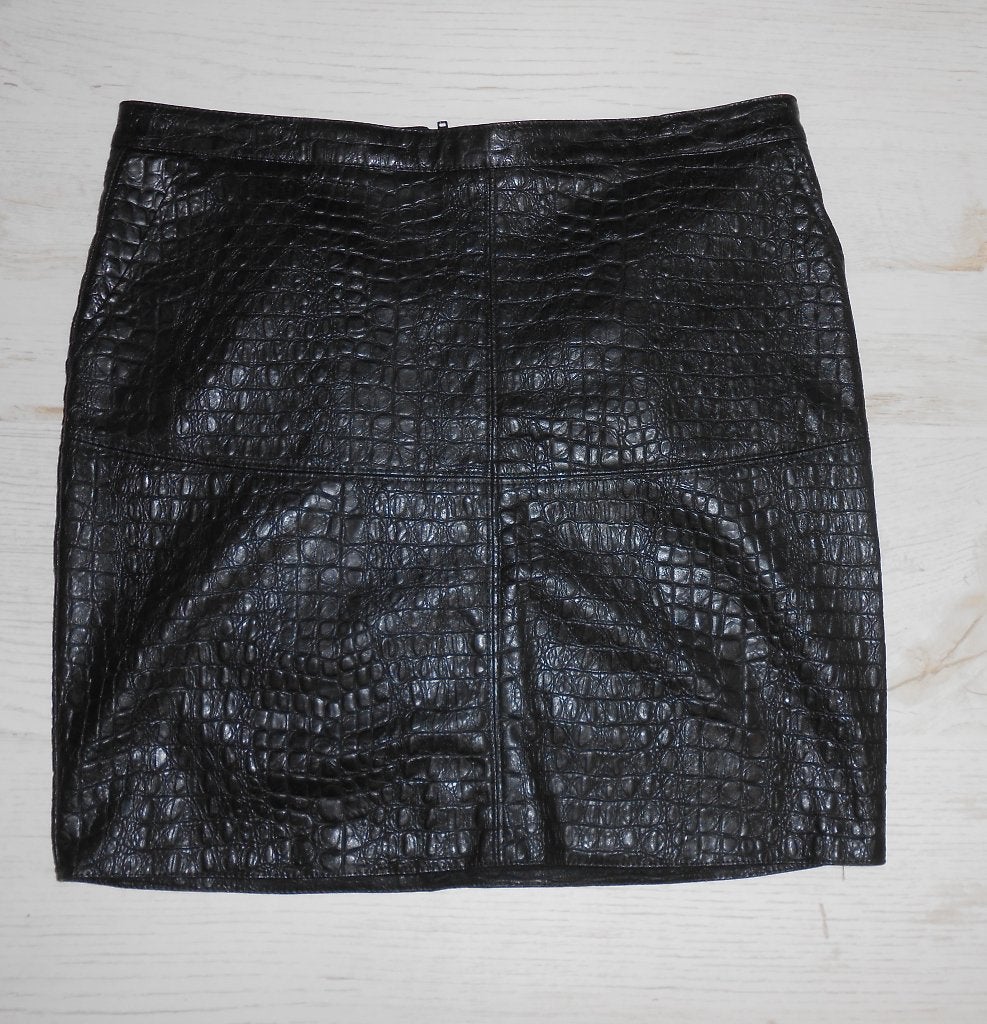 Geisha imitatieleren rok met crocoprint zwart mt L (40), Kleding | Dames, Maat 38/40 (M), Geisha, Zwart, Nieuw