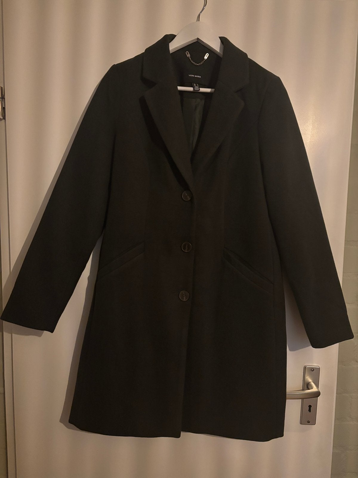 Vero Moda nette halflange jas MtM(38) donkergroen izgs, Kleding | Dames, Ophalen of Verzenden, Zo goed als nieuw, Maat 38/40 (M)