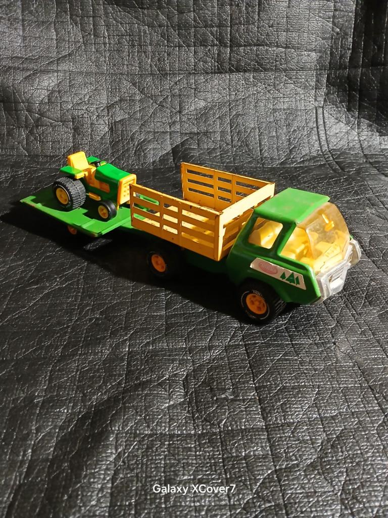 Vintage Tonka Vrachtwagen met Tractor - Speelgoed, Ophalen of Verzenden, Gebruikt