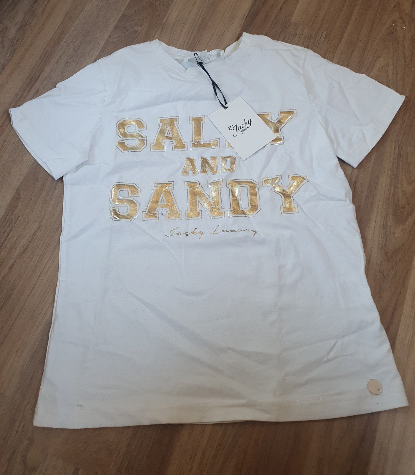 Jacky luxury Girls T-shirt Wit met Gouden Opdruk - Maat 14, Meisje, Nieuw, Ophalen of Verzenden, Shirt of Longsleeve