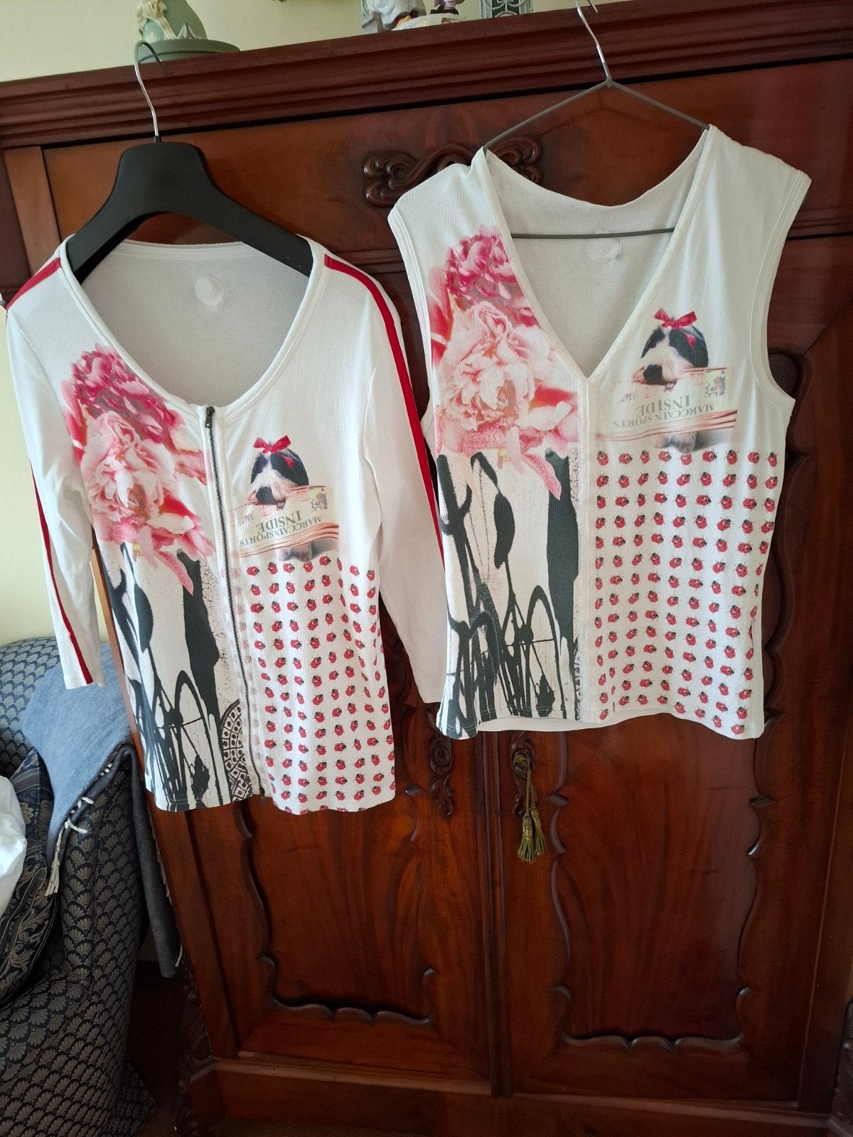 Marc Cain Twinset - Gedragen maar in goede staat, Kleding | Dames, Tops, Maat 38/40 (M), Marc Cain, Wit, Ophalen of Verzenden