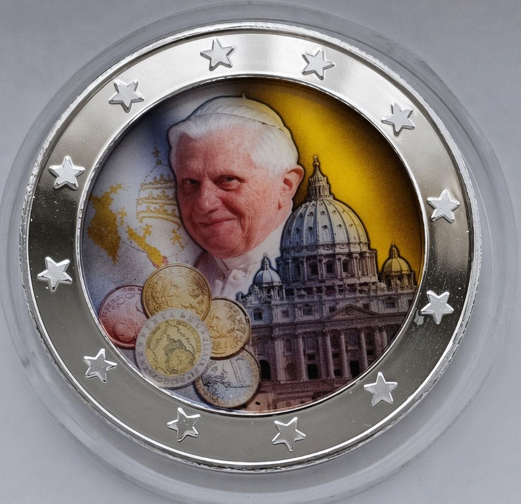 Vaticaan Penning Paus Benedictus XVI - 10 jaar Euro, Postzegels en Munten, Verzenden, Overige materialen, Buitenland