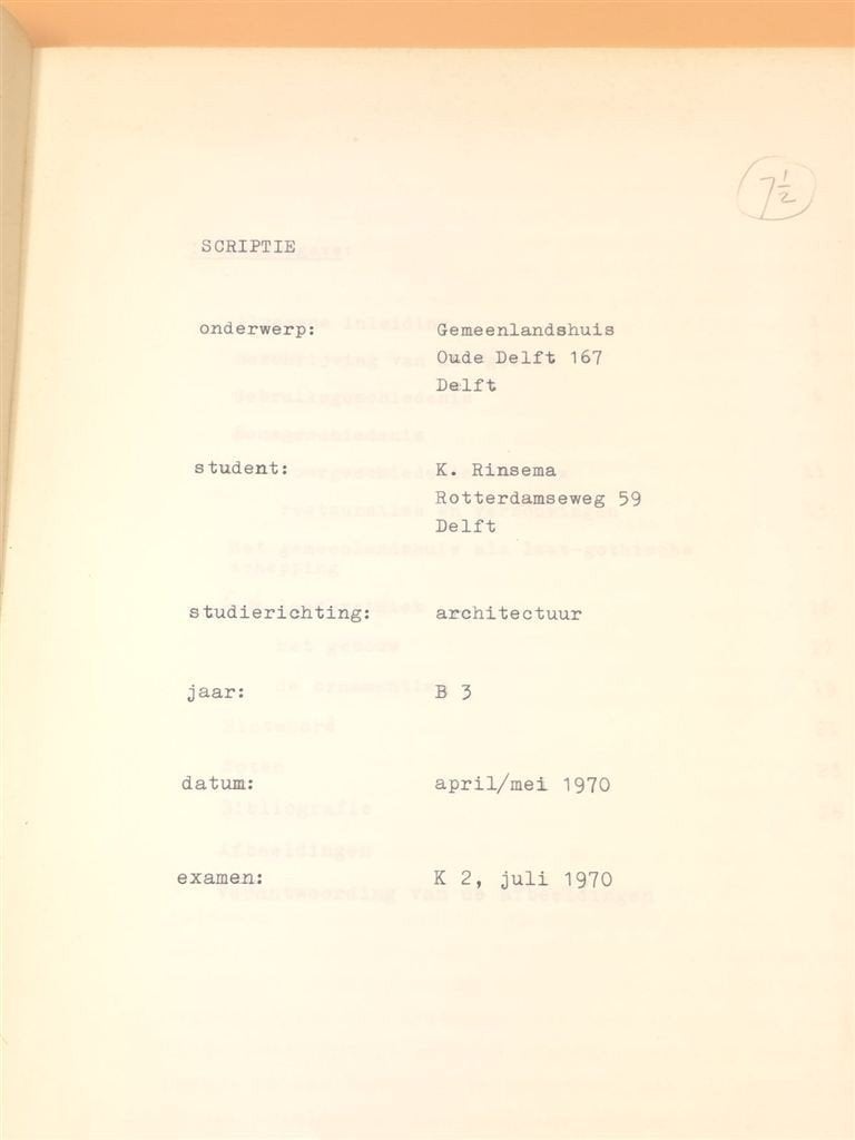 Gemeenlandshuis Delft — Architectuurscriptie 1970, Boeken, Ophalen of Verzenden, Gelezen, Architecten