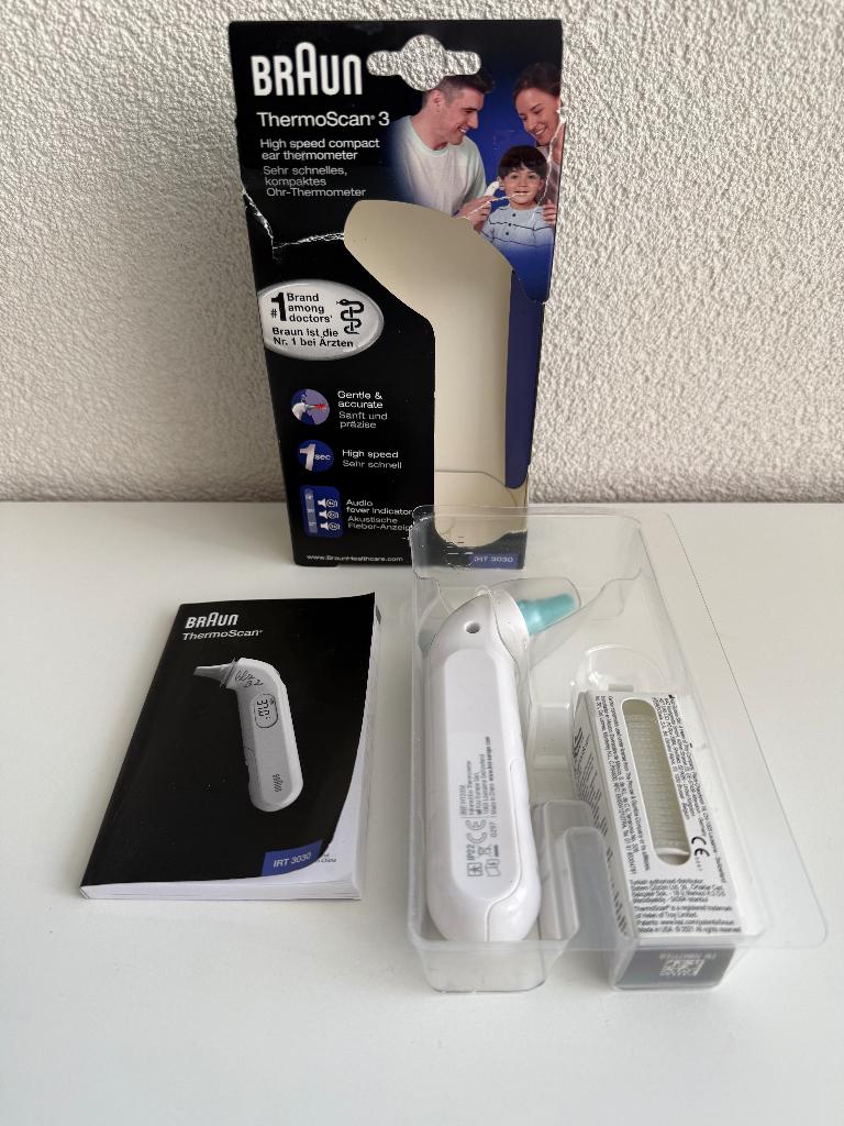 Braun Thermoscan 3 oorthermometer, Ophalen of Verzenden, Gebruikt