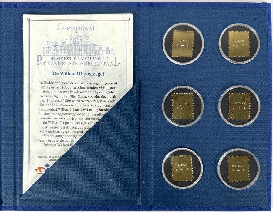 1122. Verguld zilveren postzegels – Koninklijke Ned. Munt, Ophalen of Verzenden, Na 1940, Postfris