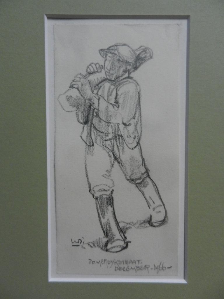 Tekening Sjouwerman tapijt(?) Willem vd Berg1966 (1886-1970), Ophalen of Verzenden