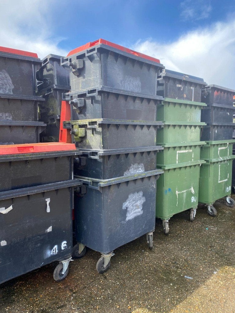 Kunstof afvalcontainer 660L - €95,- DIRECT BESCHIKBAAR, Ophalen, Kunststof, Gebruikt, 40 liter of meer