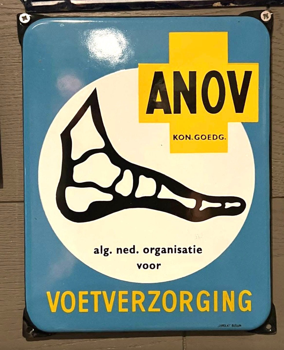 MOOI VINTAGE EMAILLE BORD ANOV, Ophalen of Verzenden