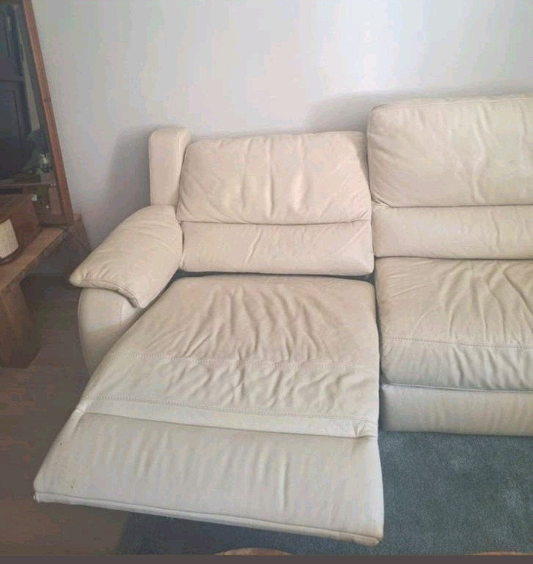Twee echter leren bankstellen een relaxbank wegens verhuizin, Ophalen of Verzenden, Zo goed als nieuw, 75 tot 100 cm, Leer