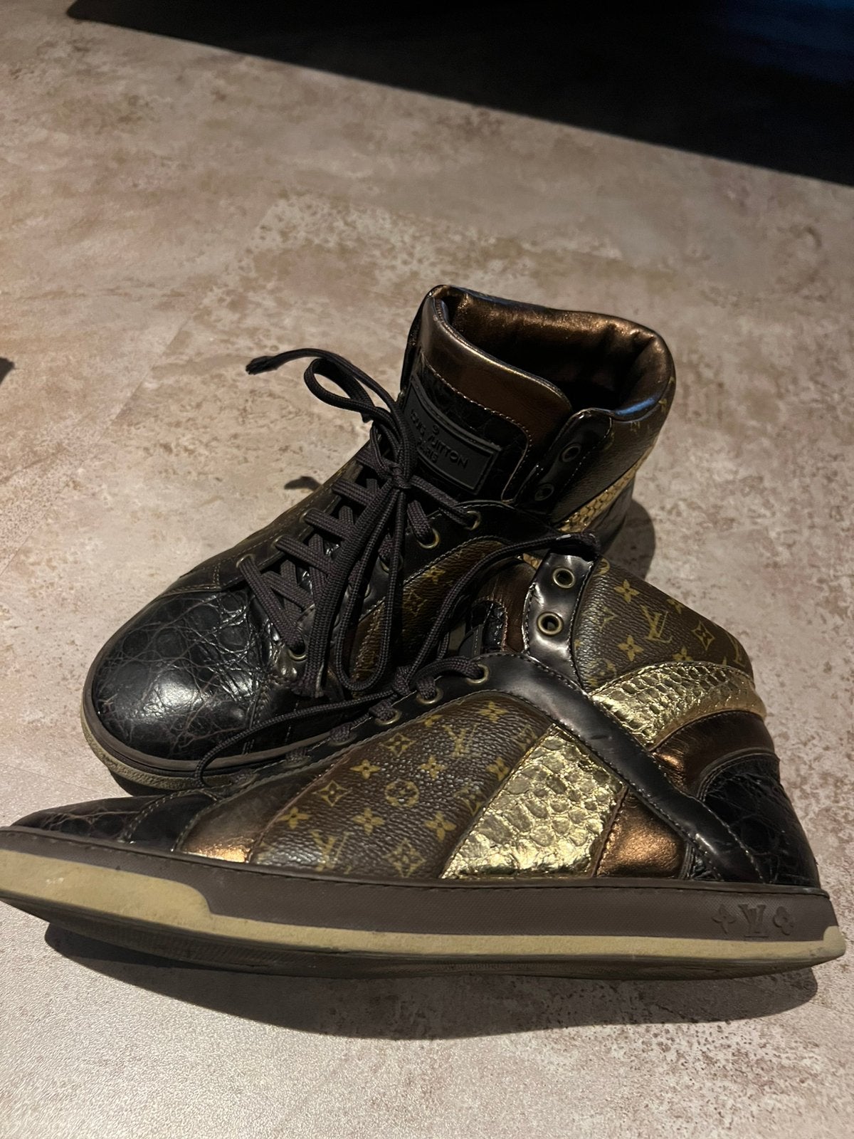 LOUIS VUITTON Stellar leather trainers 39 origineel zgan, G, G, Ophalen of Verzenden, Bruin