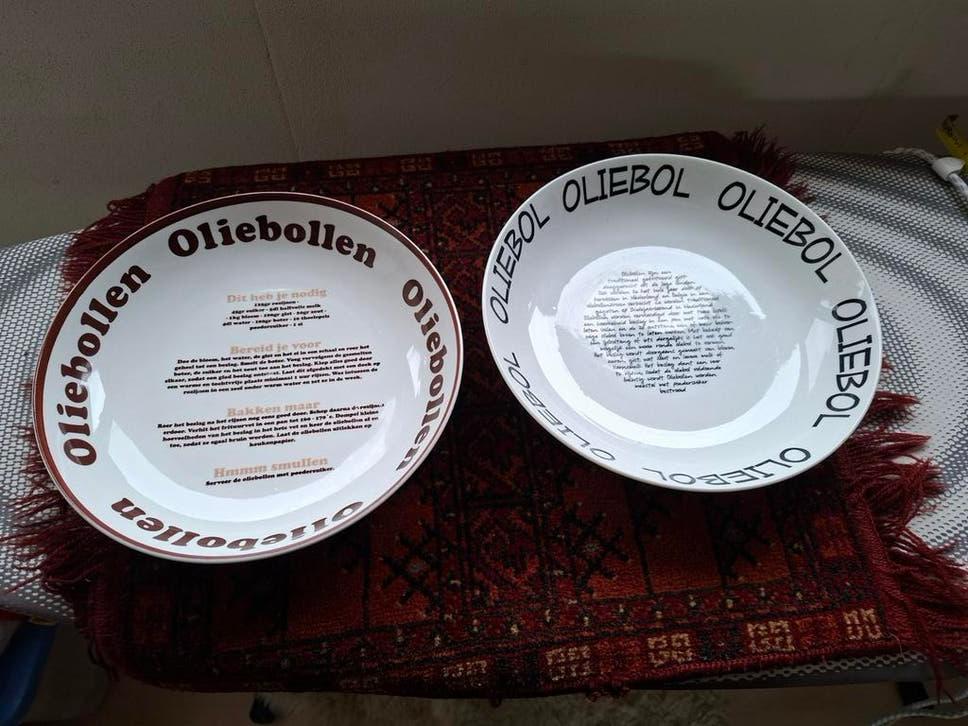Oliebollen schaal 2 stuks, Ophalen of Verzenden, Glas, Overige stijlen, Schaal of Schalen