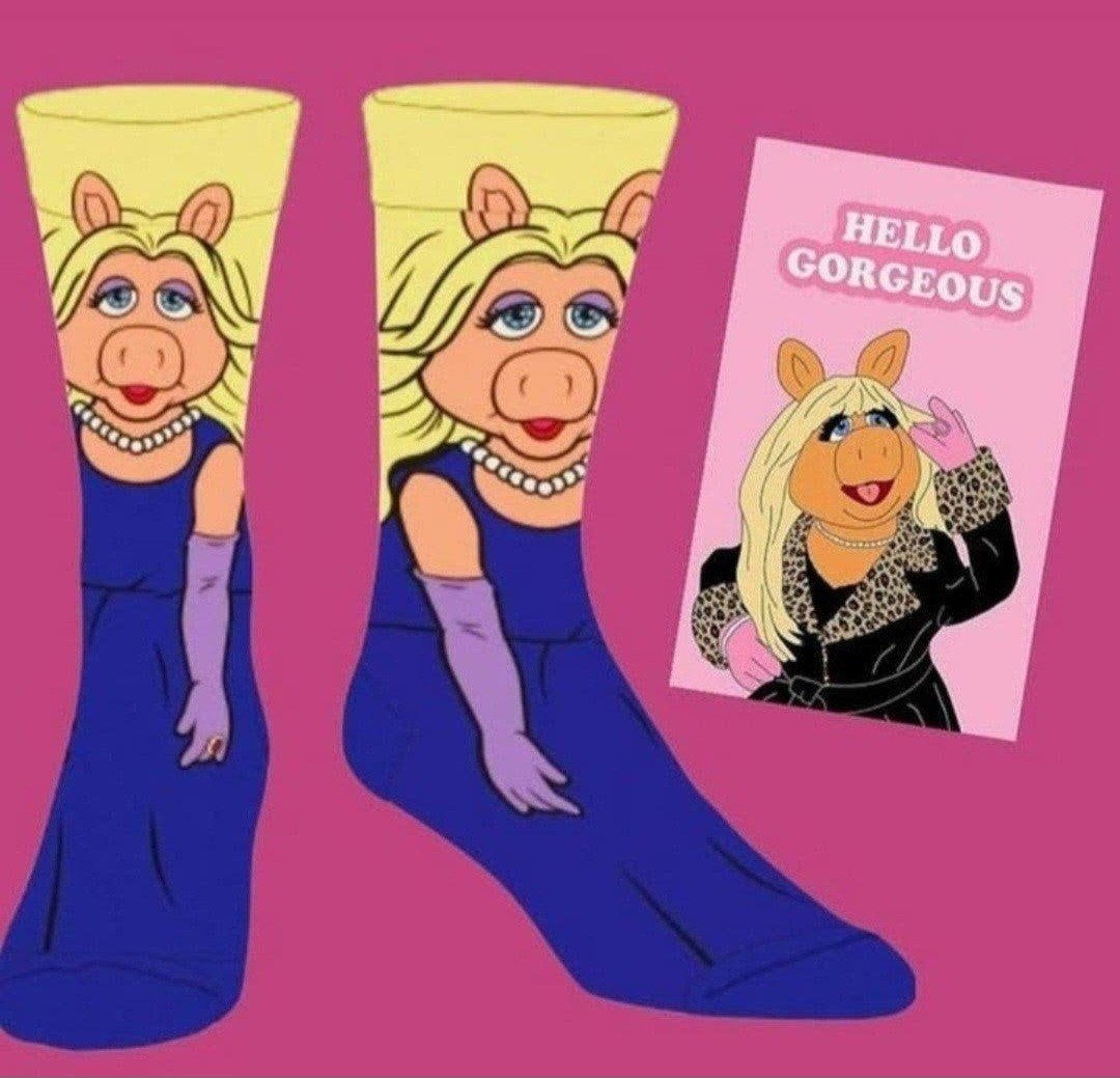 MISS PIGGY SOKKEN + VERJAARDAGS KAART MISS PIGGY, Ophalen of Verzenden, Nieuw