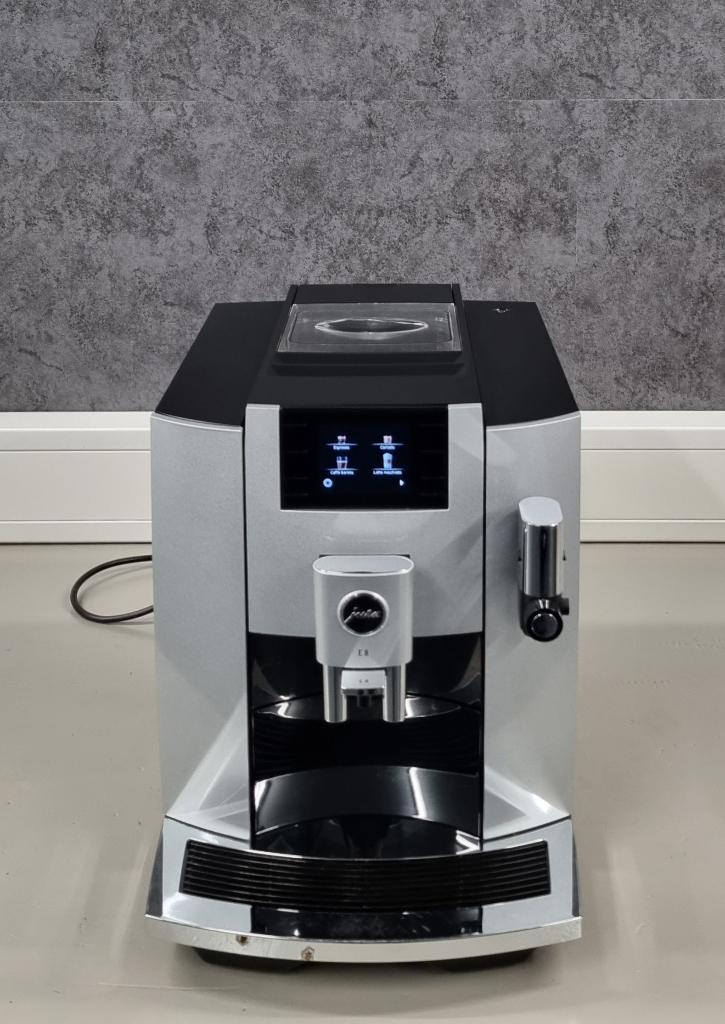 Jura E8 EB Moonight Silver MET GARANTIE EN SERVICEBEURT, Afneembaar waterreservoir, 10 kopjes of meer, Koffiemachine, Ophalen of Verzenden