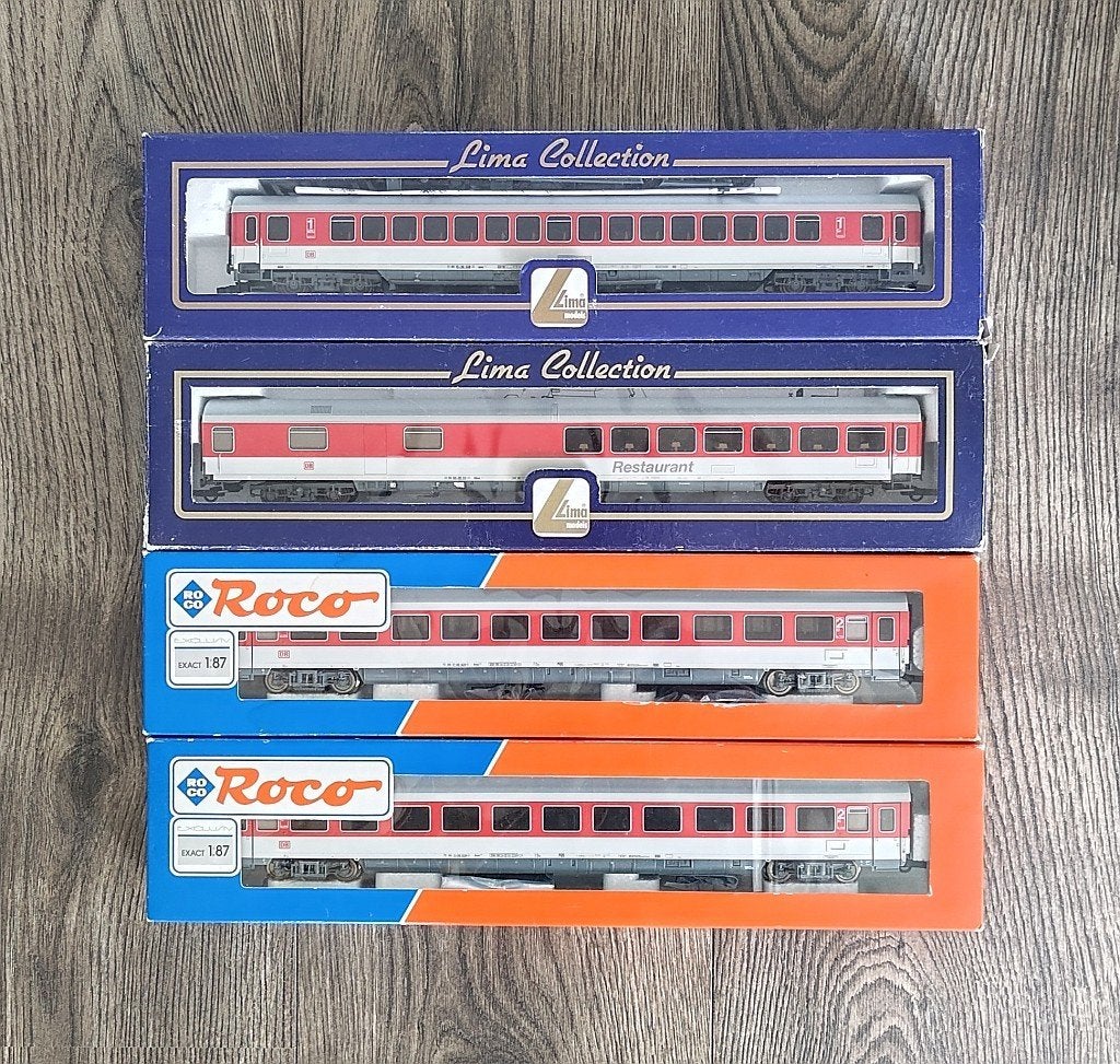 Roco en Lima DB AG Eurocityrijtuigen exact 1/87, Hobby en Vrije tijd, Modeltreinen | H0, Ophalen, Gelijkstroom, Roco, Nieuw