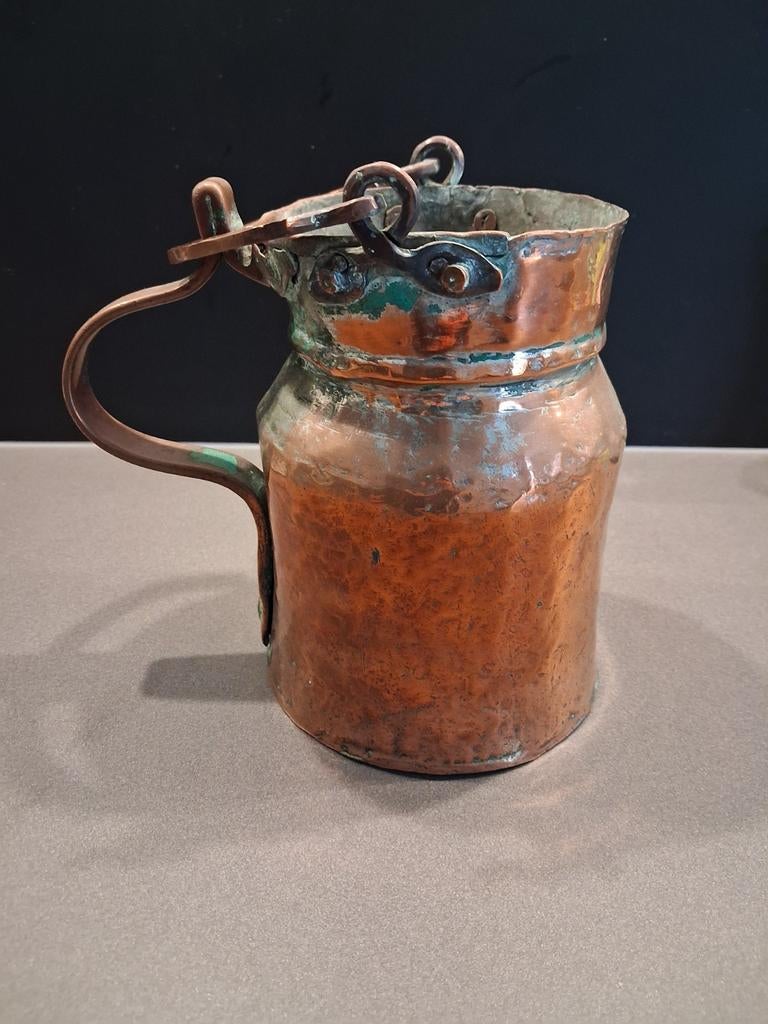 Antieke roodkoperen melkkan, Antiek en Kunst, Antiek | Koper en Brons, Ophalen of Verzenden