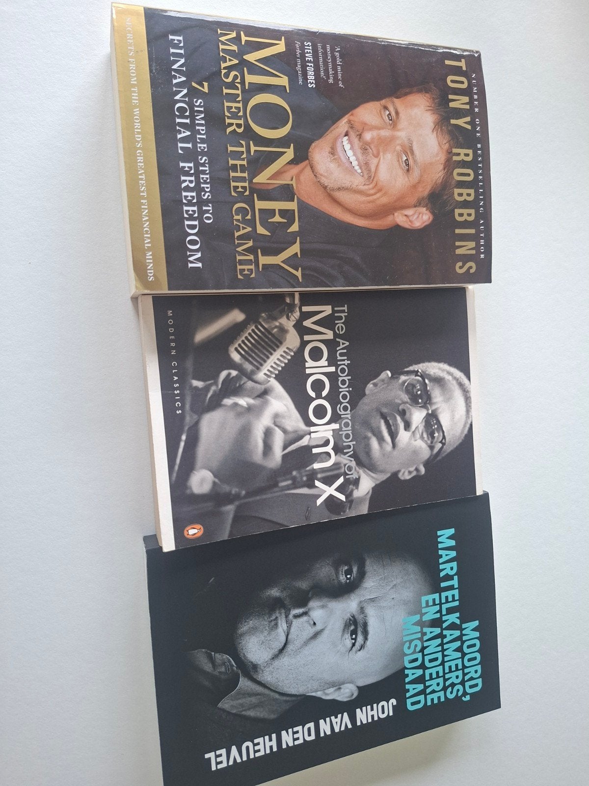 Boekenpakket: Financiën, Autobiografie en Misdaad, Ophalen of Verzenden, Gelezen, Tony Robbins, Malcolm X, John van den Heuvel