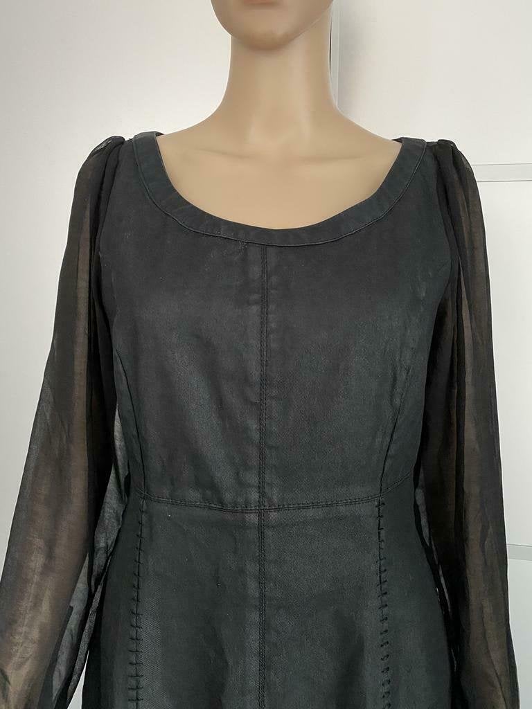 G68 Superstar: maat 38=M jeans-jurk gecoat spijker zwart, Kleding | Dames, Jurken, Maat 38/40 (M), Zwart, Ophalen of Verzenden