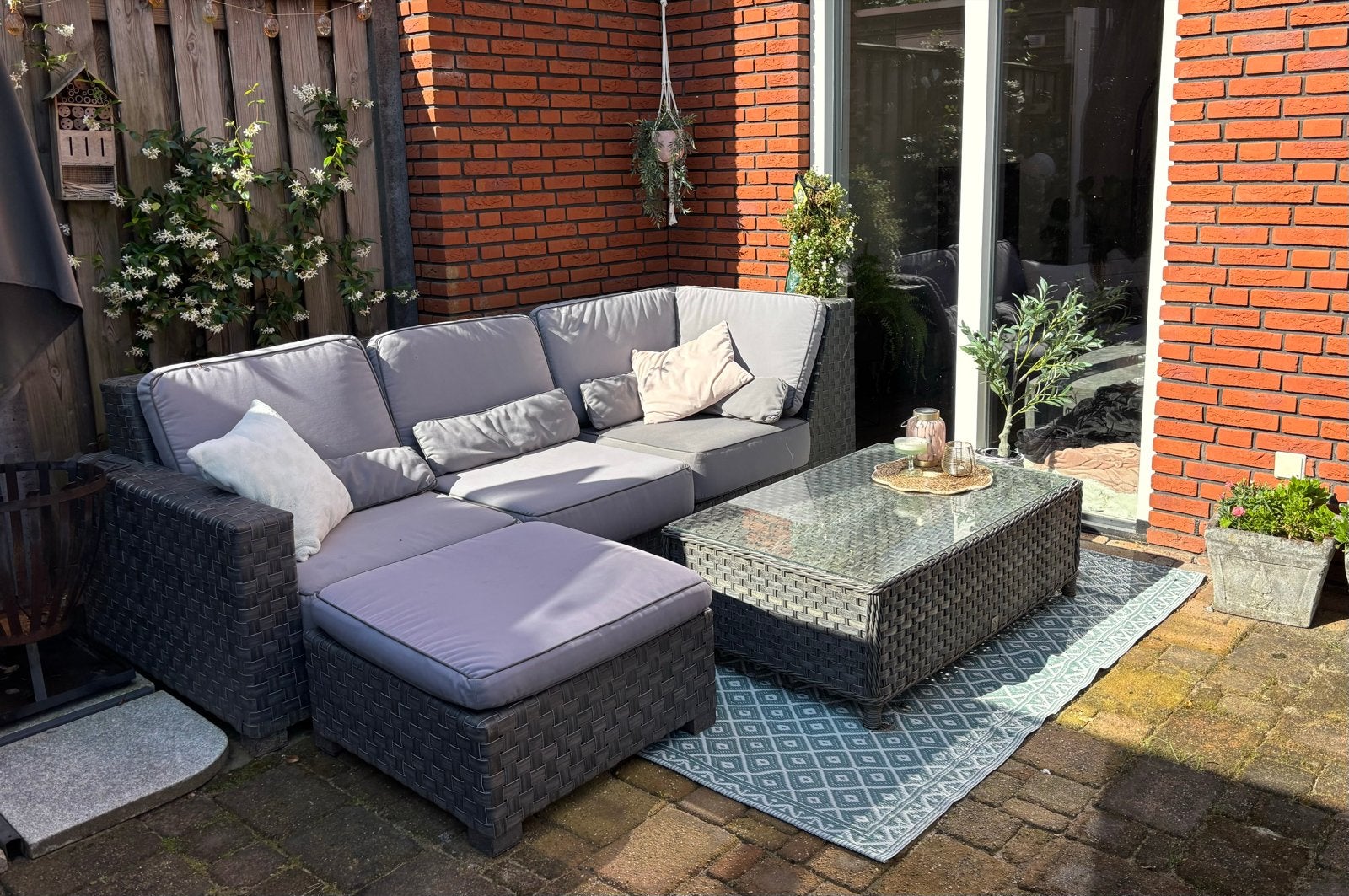 Luxe 4 Seasons Outdoor Loungeset met Salontafel, Ophalen, 4 zitplaatsen, Gebruikt, Loungeset