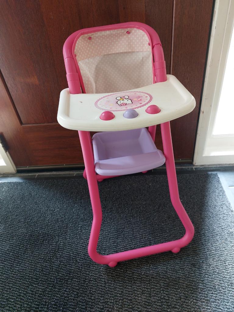 Roze speelgoed kinderstoel voor poppen, Kinderen en Baby's, Speelgoed | Poppen, Gebruikt, Overige typen, Ophalen of Verzenden
