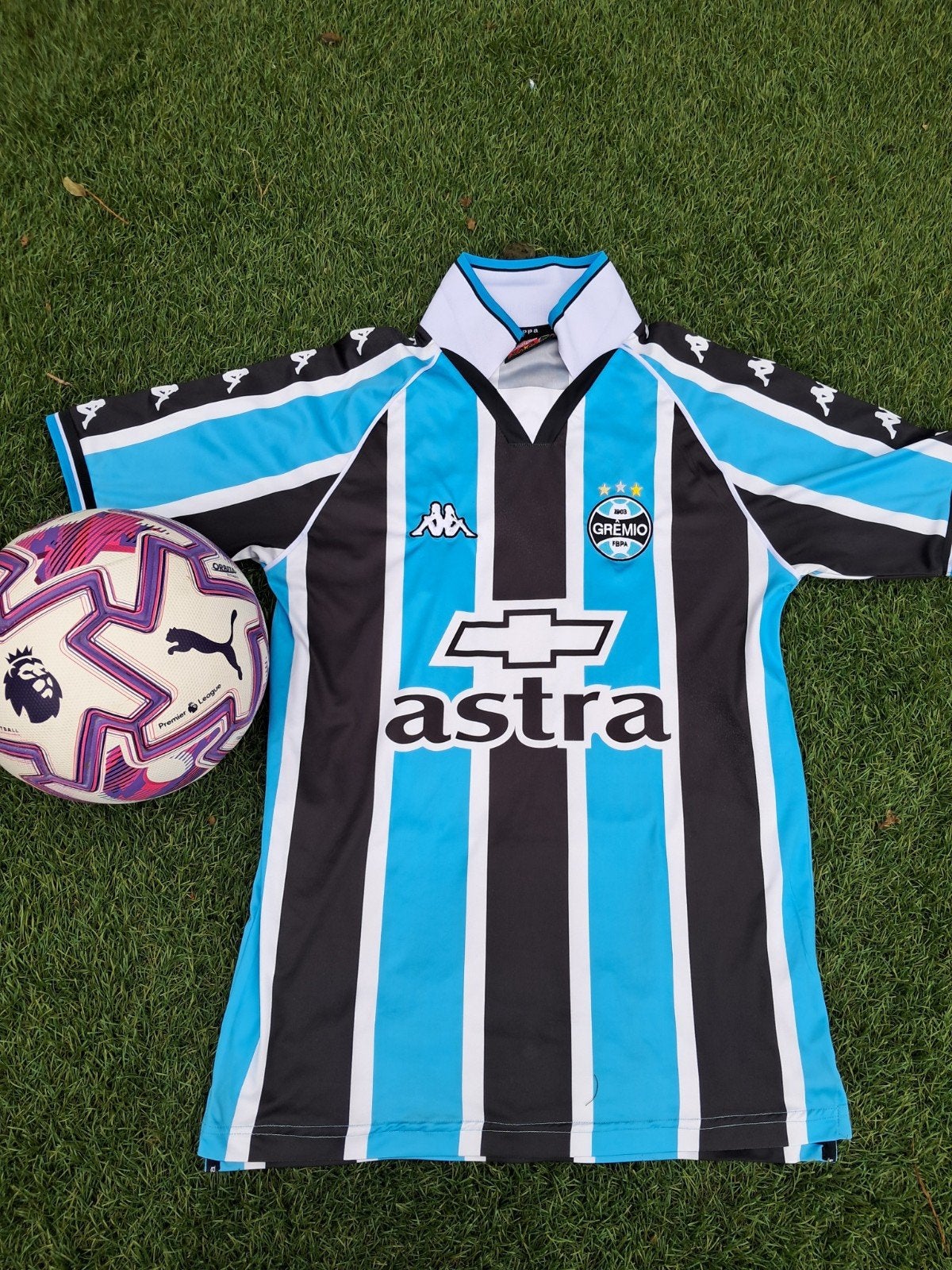 Prachtig Retro Ronaldinho Gremio Shirt Maat M, Sport en Fitness, Voetbal, Maat M, Verzenden, Zo goed als nieuw, Shirt