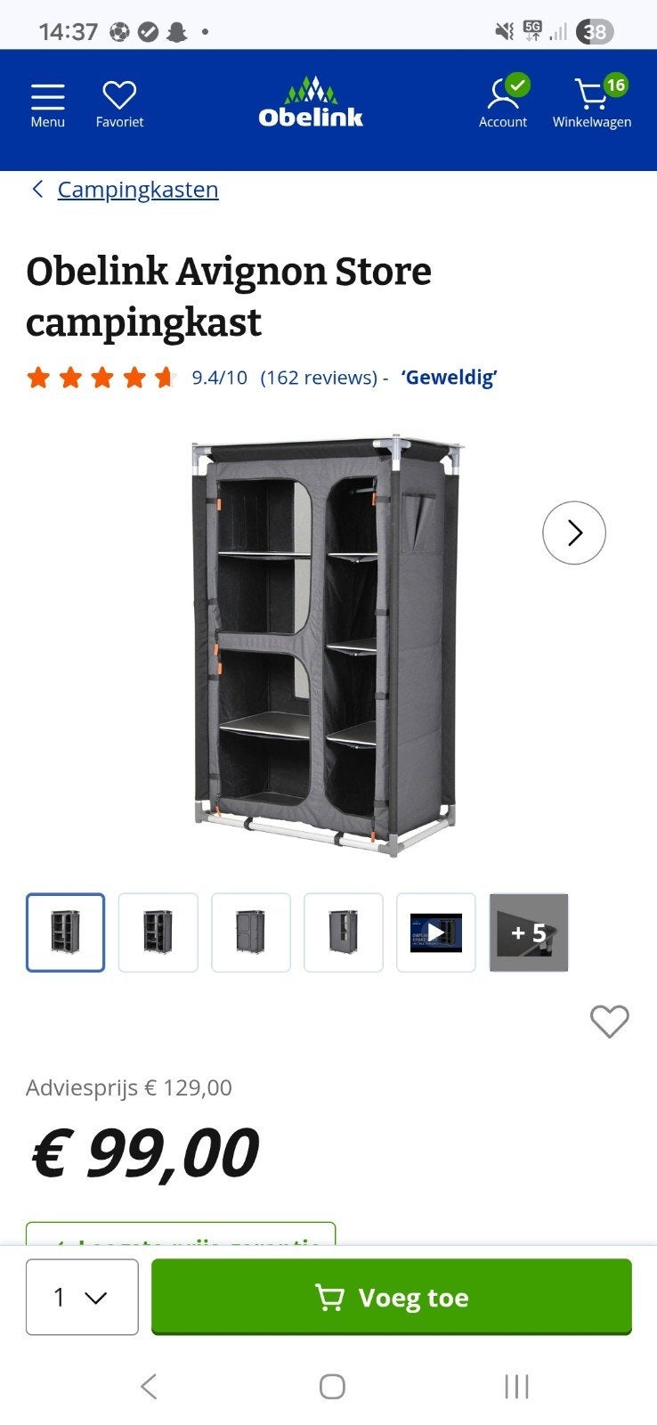 Obelink kast Avignon Store, Caravans en Kamperen, Kampeermeubelen, Ophalen of Verzenden, Campingkast