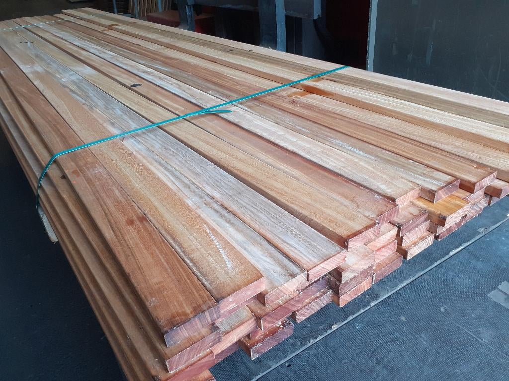 7 bundels hardhout latten 21x70mm lattenwanden vanaf 1,70pm1, Planken, Nieuw, Ophalen of Verzenden, Hardhout