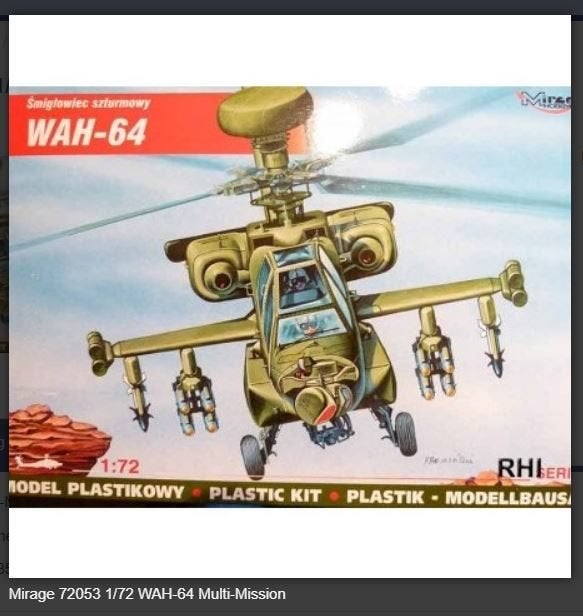 Bouwpakket Mirage-Hobby 72053 WAH-64, 1:32 tot 1:50, Nieuw, Ophalen of Verzenden, Italeri