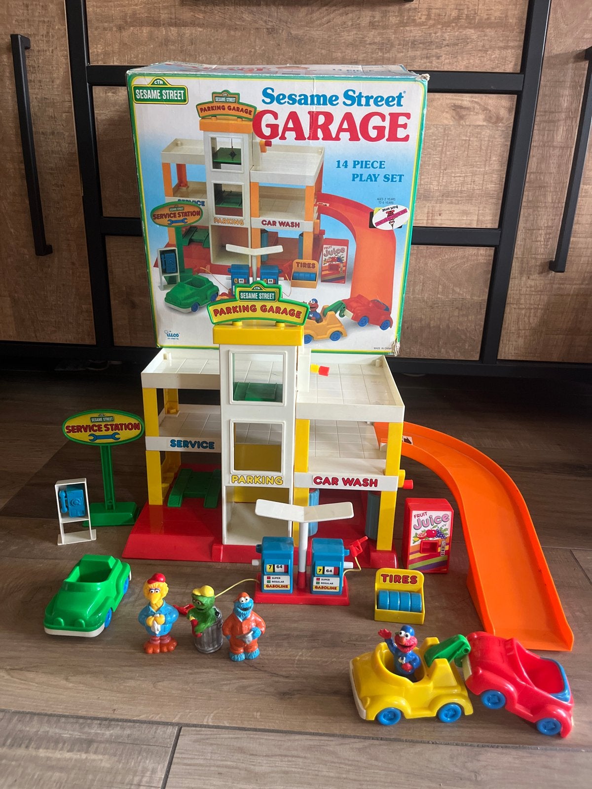 Vintage Sesamstraat Garage Speelset met Figuren, Ophalen of Verzenden, Zo goed als nieuw