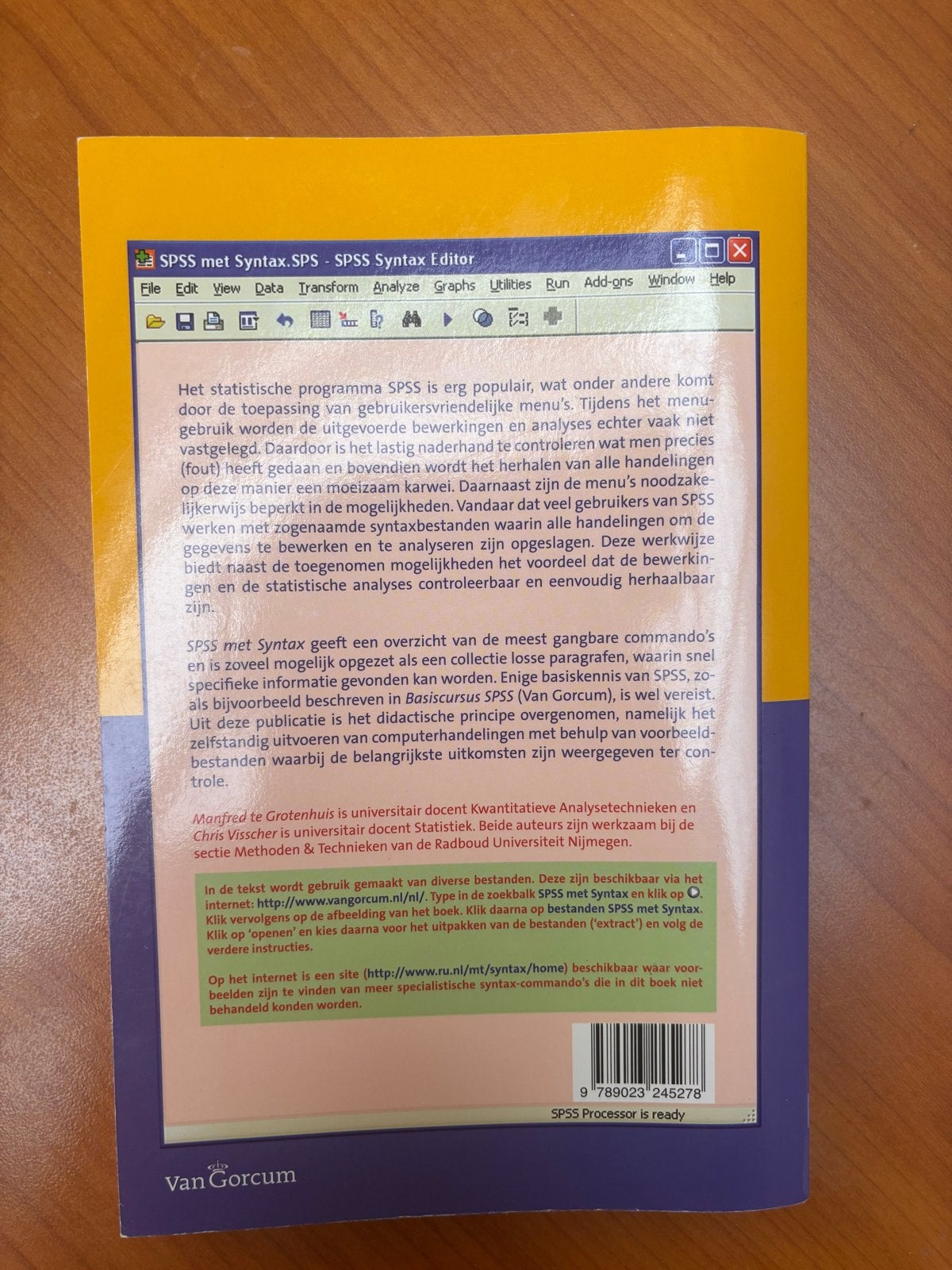SPSS met syntax - Manfred te Grotenhuis & Chris Visscher, Boeken, Ophalen of Verzenden, Beta, Zo goed als nieuw, HBO