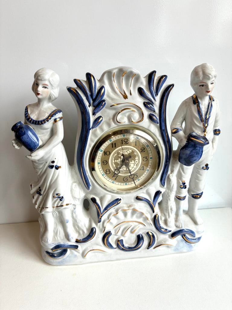 Prachtige porseleinen klok met beelden, Antiek en Kunst, Ophalen of Verzenden
