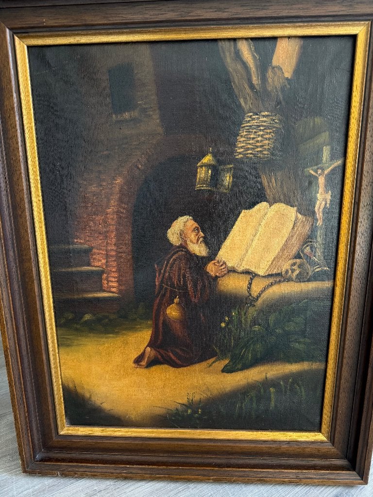 te koop een klassiek oud olieverf schilderij met lijst, Doek, Portret of Personen, Ophalen of Verzenden, Olieverf