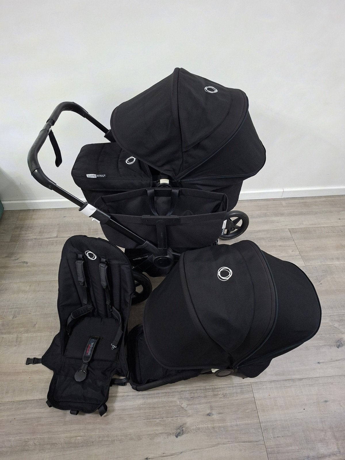 Bugaboo donkey 3 Tweeling of duo kinderwagen all black, Ophalen, Zo goed als nieuw, Bugaboo