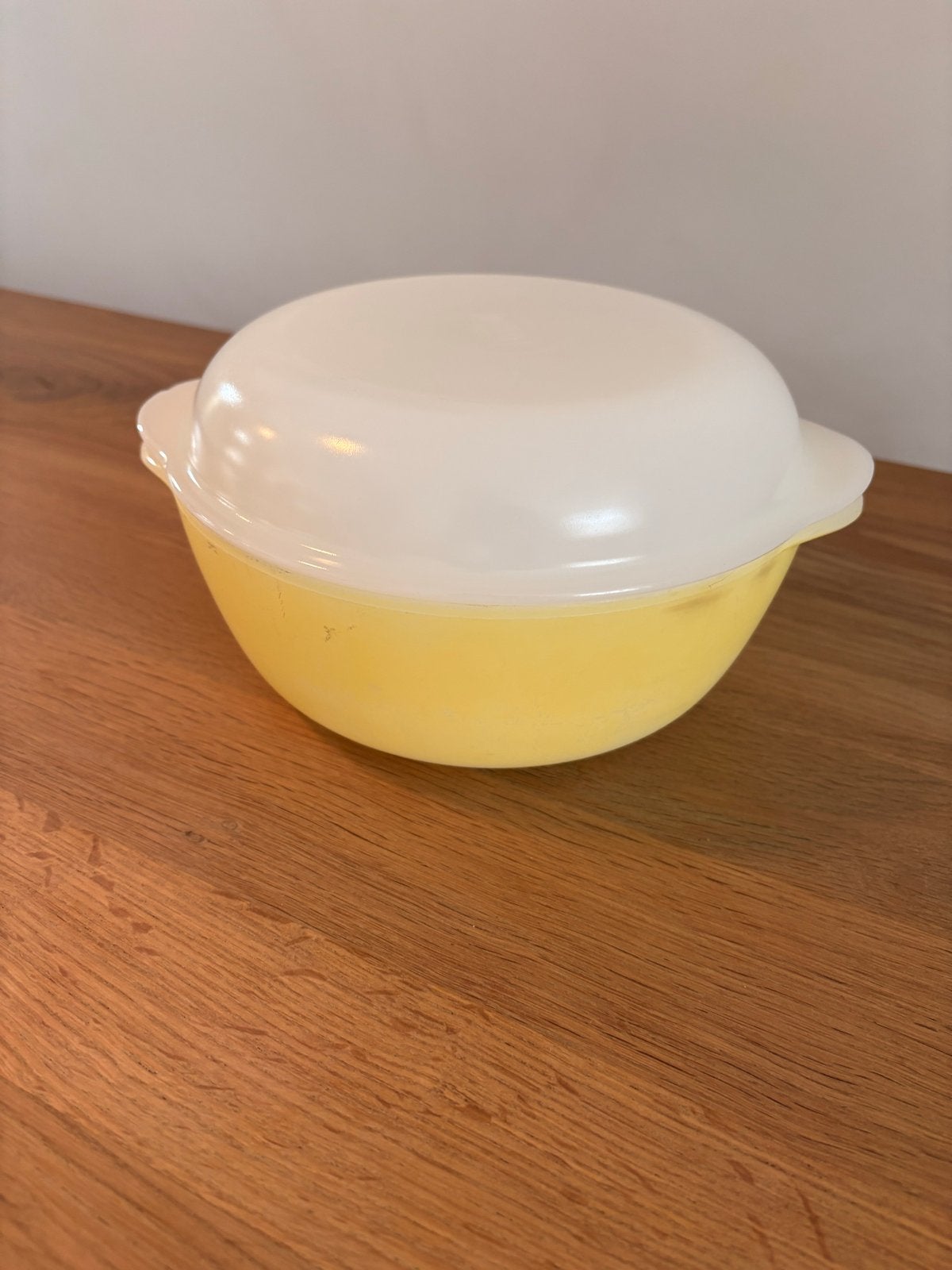 Vintage Arcopal Gele ovenschaal met Deksel, Ophalen, Geel, Overige merken, Glas