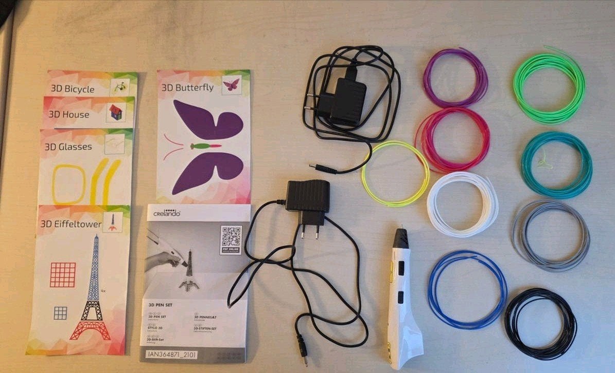 3D pen set met opladers en diverse filamenten, Ophalen, Gebruikt, Knutselen