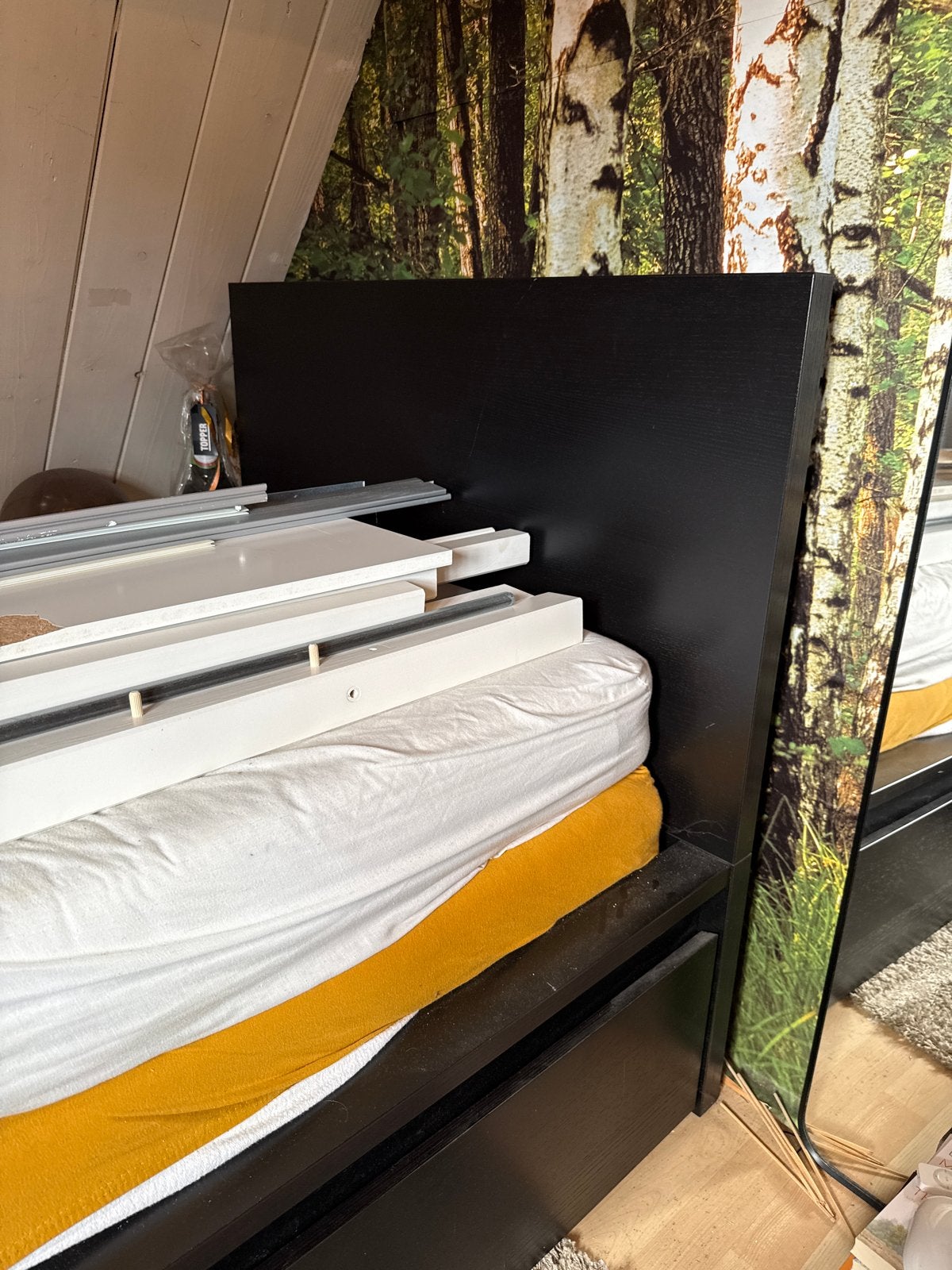 IKEA BRIMNES bedframe en, Huis en Inrichting, Ophalen, Eenpersoons, Hout, 100 cm