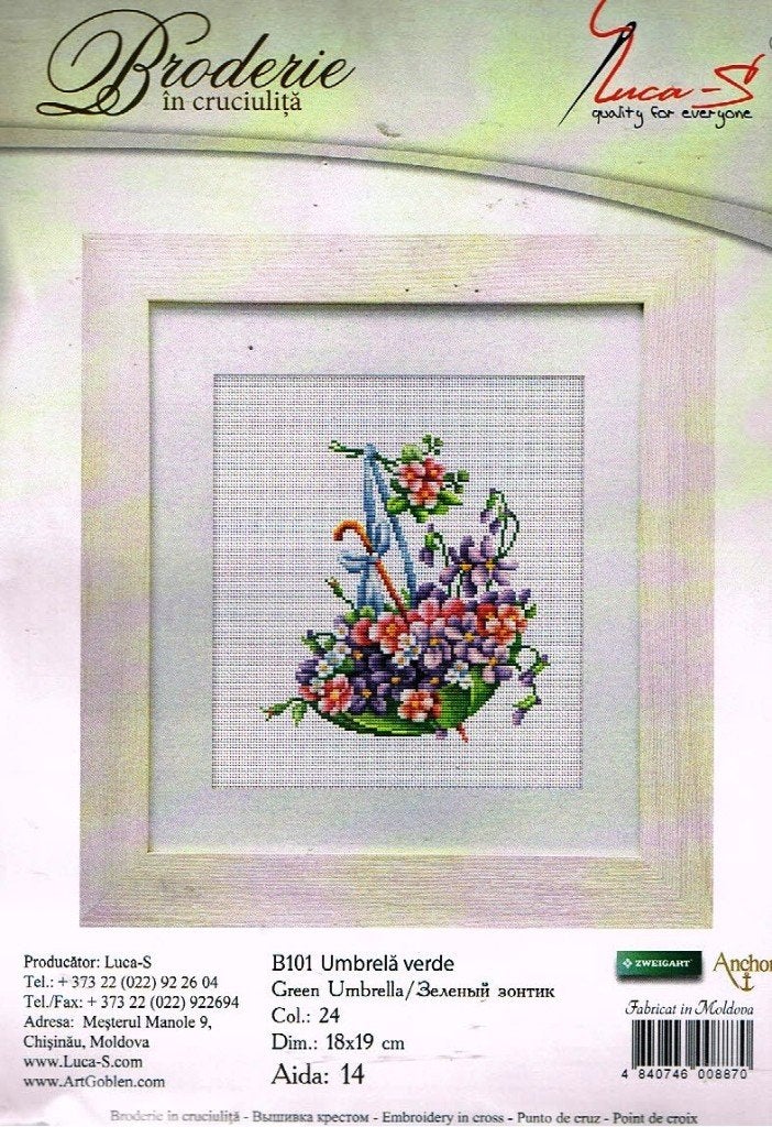 Cado luca borduurpakket, PARAPLU MET BLOEMEN B 101, Ophalen of Verzenden, Nieuw, Handborduren, Borduurpakket