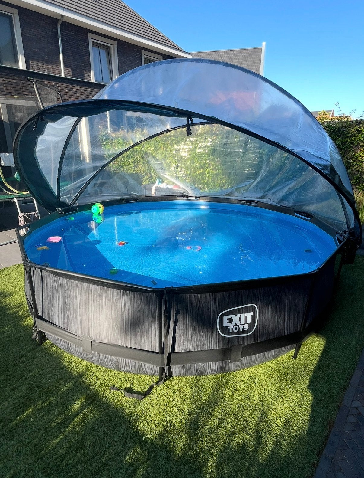 Exit toys zwembad 360 x 76 cm black wood uitvoering, Tuin en Terras, Zwembaden, Ophalen, Minder dan 80 cm, Rond, 300 cm of meer