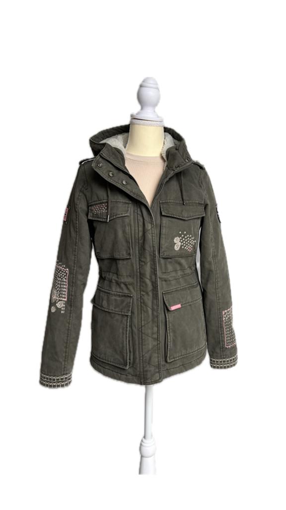 Superdry Rookie Dakota parka winterjas XS/S. Groen. Teddy., Verzenden, Nieuw, Maat 34 (XS) of kleiner, Groen