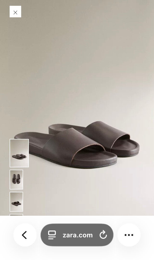 Zara Home leren slippers / sandalen mt. 40, Kleding | Dames, Schoenen, Ophalen, Bruin, Sandalen of Muiltjes, Zo goed als nieuw