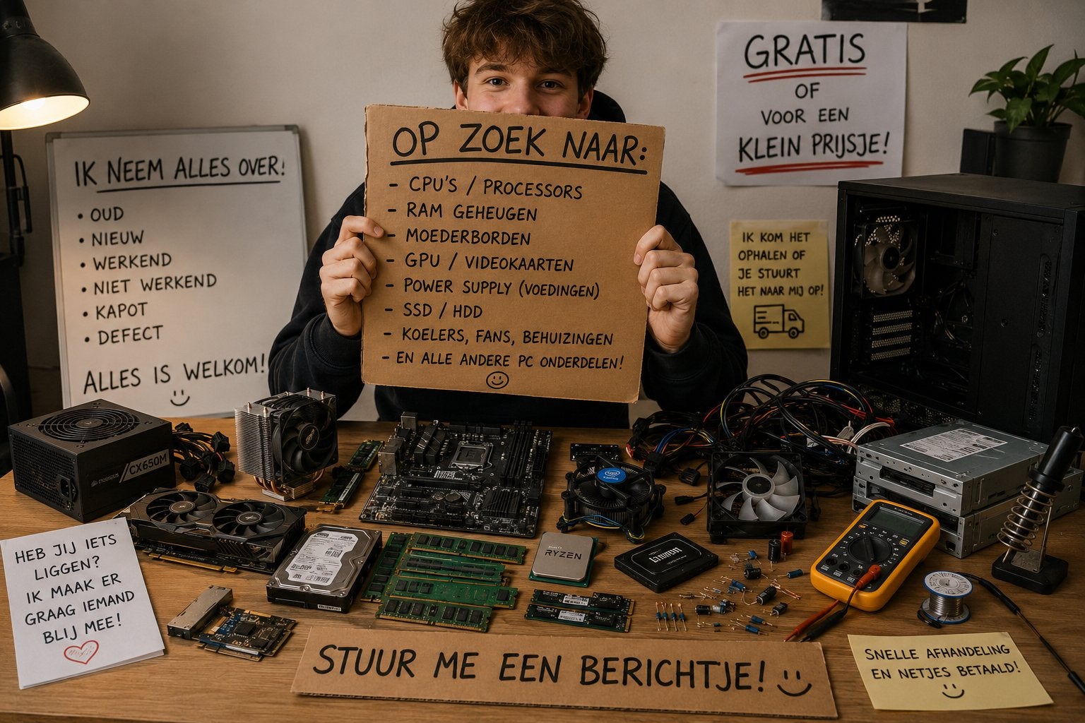 Op zoek naar elektronica & elektronica rommel!, Ophalen of Verzenden, Gebruikt