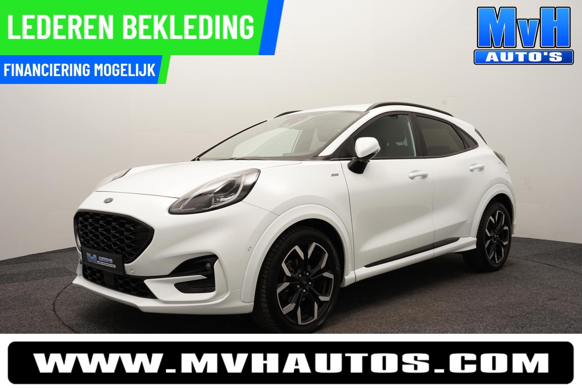 Ford Puma 1.0 EcoBoost Hybrid ST-Line|CAMERA|B&O|LED|LEER, Leder en Stof, Wit, 665 kg, Bedrijf