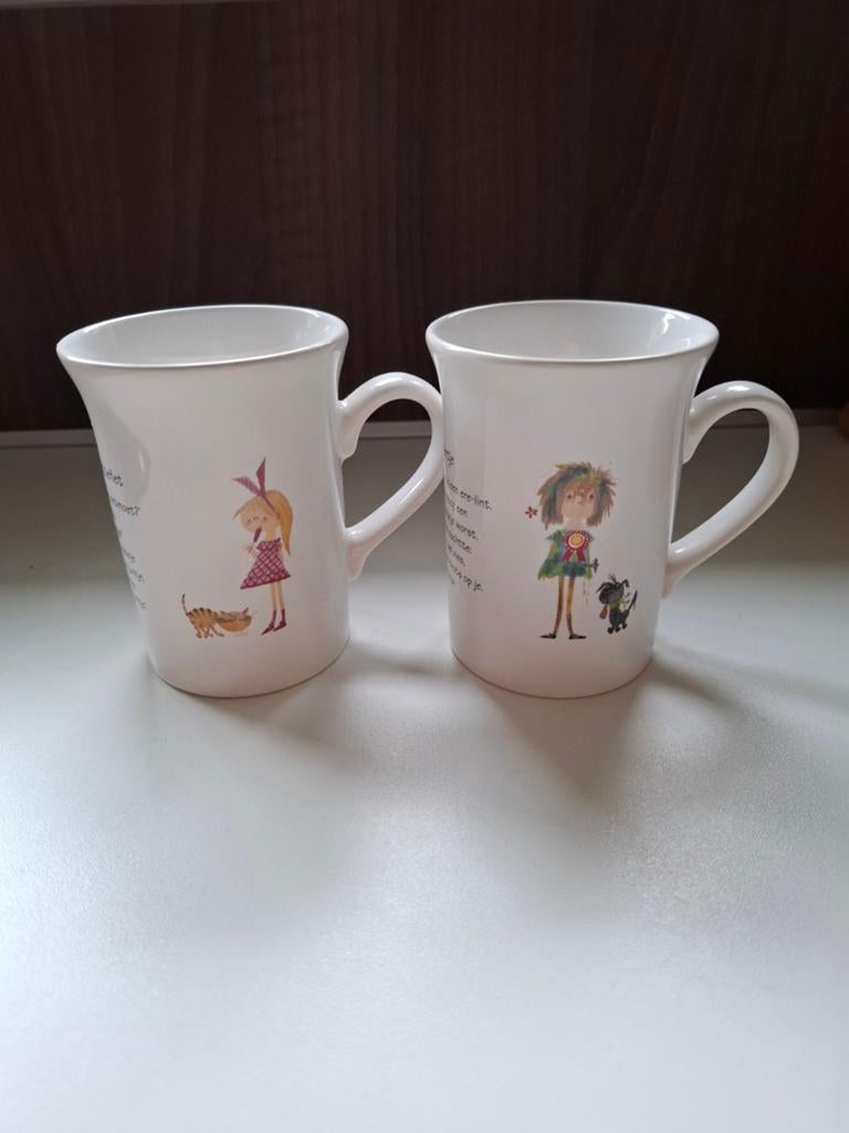 2x mokken Douwe Egberts Pluk v.d. Petteplet Floddertje, Huis en Inrichting, Keuken | Servies, Ophalen of Verzenden, Zo goed als nieuw