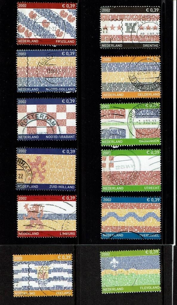 Nederland NVPH 2065-2076 gestempeld, Postzegels en Munten, Postzegels | Nederland, Verzenden, Na 1940, Gestempeld