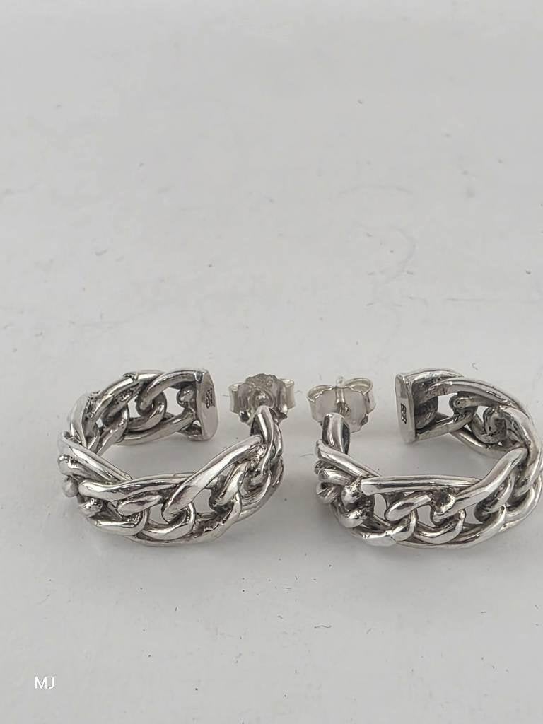 Zilveren half creolen                                   Z145, ., Ophalen of Verzenden, ., Zilver