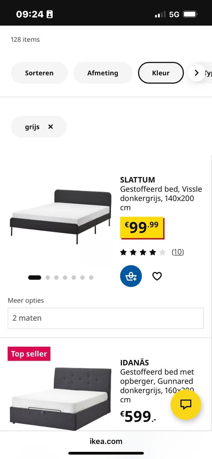 Zo goed als nieuw bed + matras 140x200 cm, Ophalen, 140 cm, Zo goed als nieuw, Twijfelaar