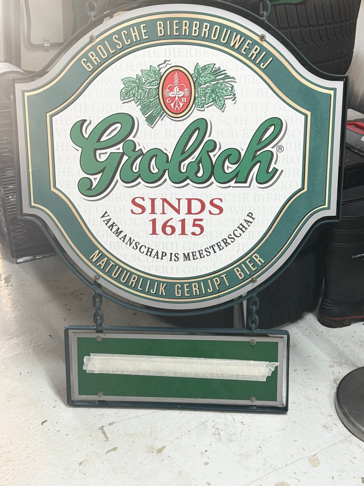 Grolsch Reclamebord met Verlichting - Vintage Brouwerij, Ophalen, Gebruikt, Reclamebord