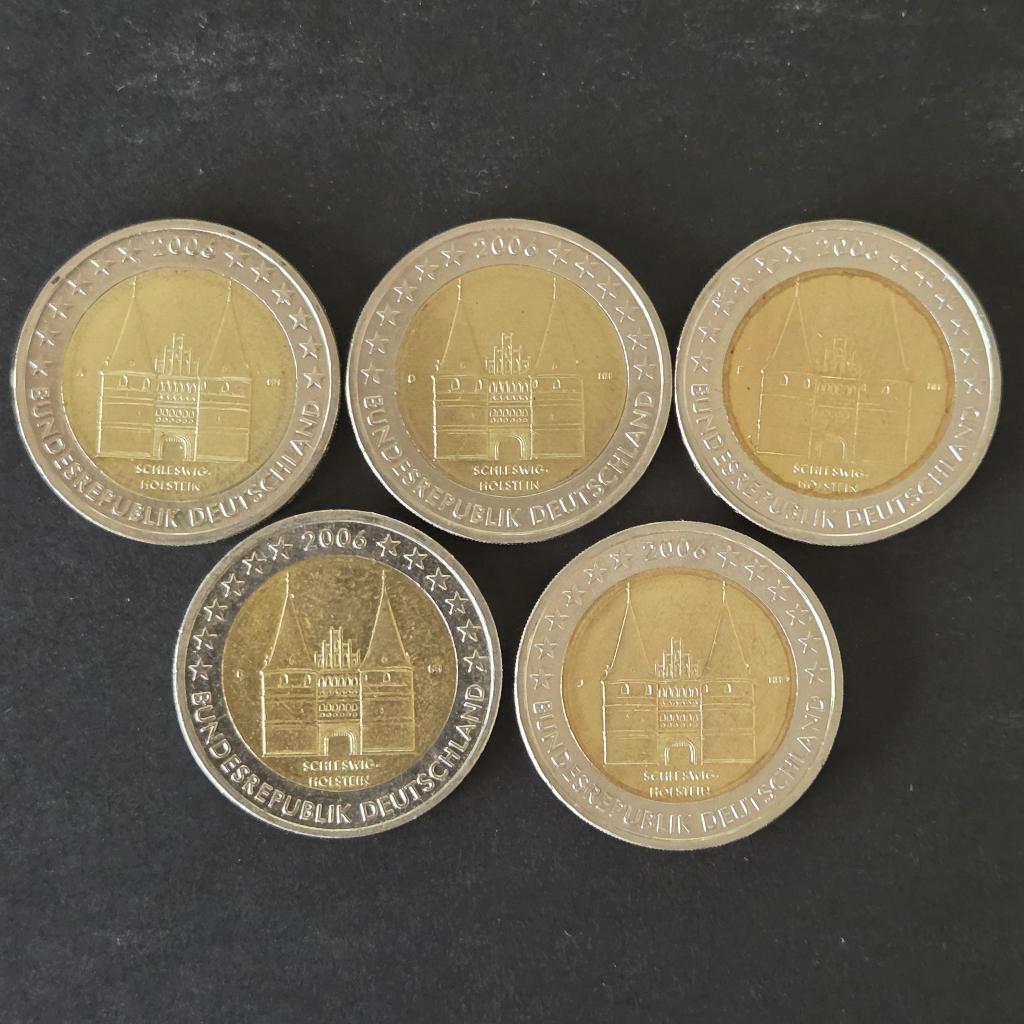 5X Letters Duitsland 2006: Hamburg, Postzegels en Munten, Munten | Europa | Euromunten, Ophalen of Verzenden, Overige landen, 2 euro