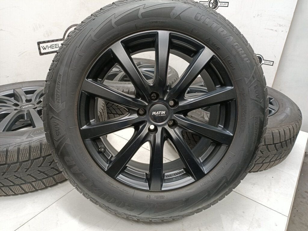 Platin lichtmetaal velgen 18"inch met winterbanden 5x108, Auto-onderdelen, Banden en Velgen, Ophalen, Gebruikt, 18 inch, Banden en Velgen